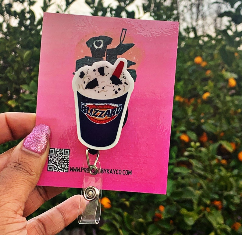 Blizzard Ice Cream Badge Reel| Dairy Queen Badge| Ice Cream Badge Reel| ID Tag
